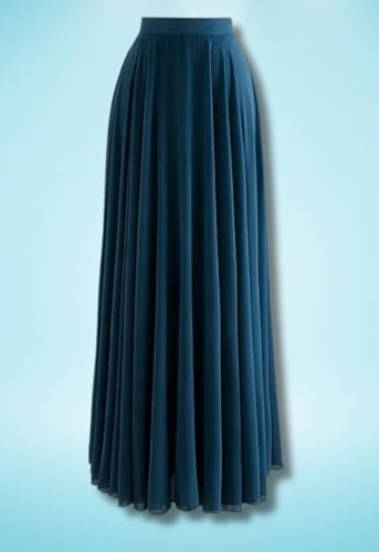Image of Women's Full Length Georgette Long Skirt- Lehenga with 8 Meters Maxi Flare