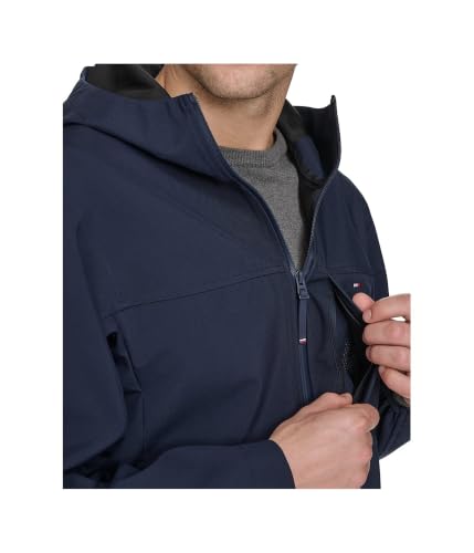 Image of Tommy Hilfiger Mens Soft Shell Hooded Raincoat