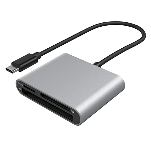 KabelDirekt – USB-C digital minneskortsläsare (SDXC, SDHC, SD, MMC, MMCplus, microSDXC, microSDHC, microSD, CF type I, Microdrive)