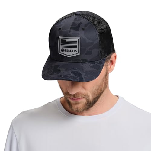 Image of Beretta Men's PM Trucker Breathable Lightweight Outdoor Casual Baseball Cap with Adjustable Snapback - One Size Fits Most