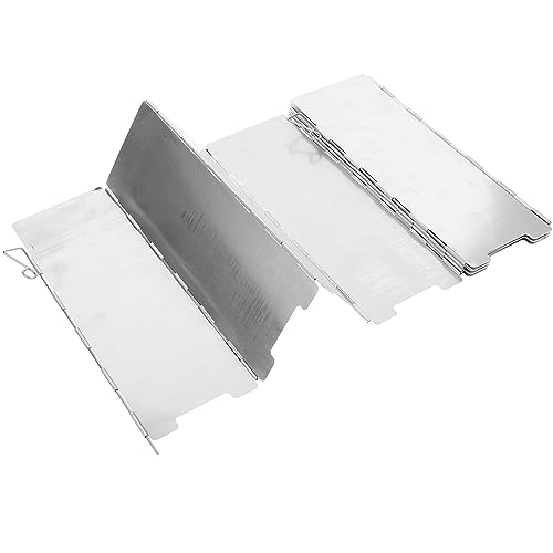 Yardwe Folding Camp Stove Windscreen 10pcs Grill Accessory Set for Camping BBQ