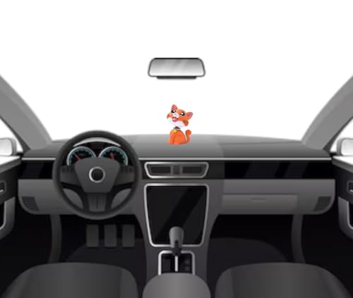 Image of AUGEN Cute Cat Orange Bobblehead for Car Dashboard, Office Desk & Study Table (Pack of 1)
