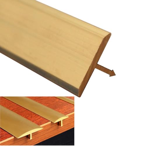 Durable Solid Brass Floor Transition Strip | Cuttable T Molding for Seamless Carpet and Tile Edges(Wide 19mm (0.75