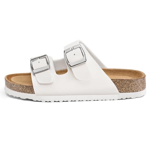 Image of K KomForme Kids Sandals Boys Girls Slide Cork Footbed Slipper with Adjustable Straps for Little Kid /Big Kid
