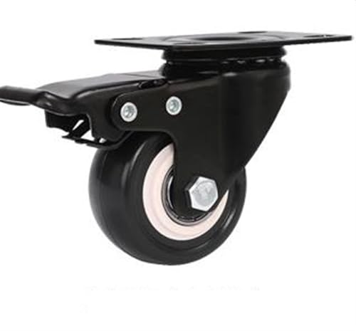 Roulette de meuble noire 2.5" base plate universelle roulette avec frein