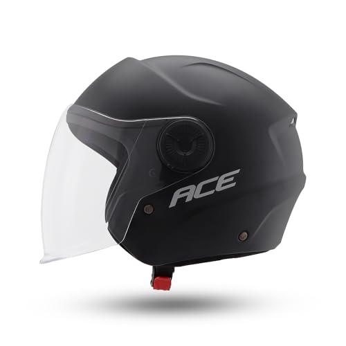 Image of Xtrac Ace Open Face Light Weight Helmet for Men & Women | ISI Certified | Black | XL