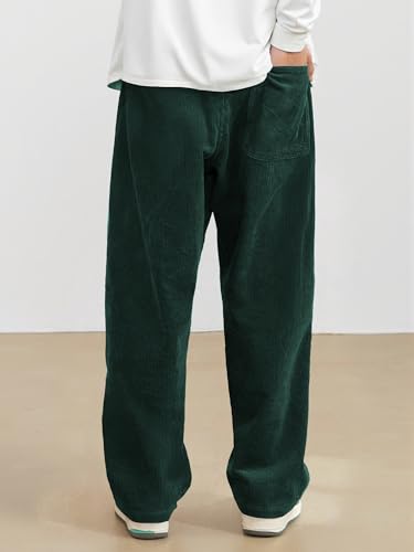 Image of JMIERR Mens Corduroy Pants Wide Leg Baggy Sweatpants | Loose Fit Joggers, Elastic Waist Drawstring, Casual Sweatpants, Vintage Pants, Fall Winter Fashion, Streetwear