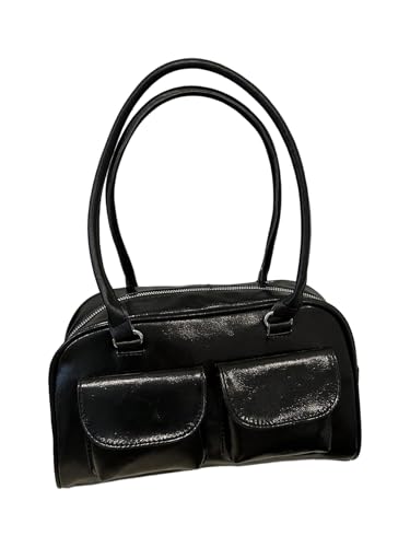 GORGLITTER Women’s 90s Vintage Shoulder Bag Y2K PU Leather Handbag Top Handle Purse