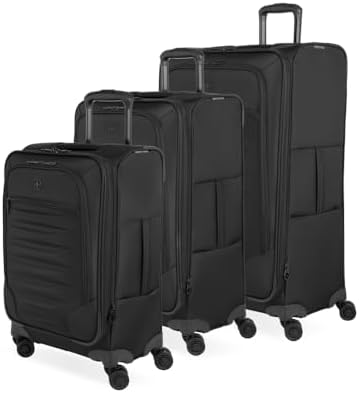 SwissGear Opulence Softside Expandable Luggage Black – 3-Piece Su...