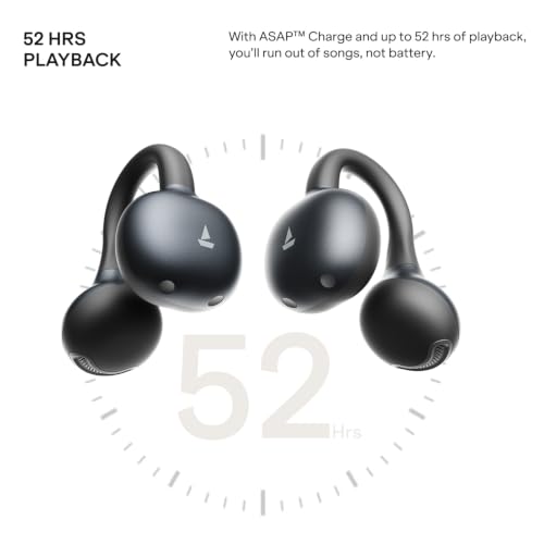 Image of boAt (2026 Launch Airdopes ProClip, Air Conduction Tech,Feather-Light Earbuds, Clip-On Design,All Day Wear Comfort,52H Battery,12mm Dynamic Drivers,App Support,BT v6.0,OWS Earbuds with mic(Silk Grey)