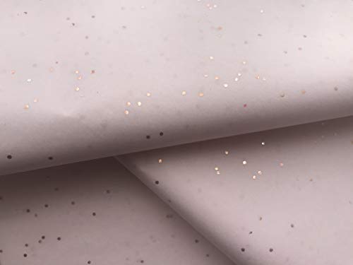 InsideMyNest Sparkly Glitter Gemstones Tissue Paper (30x20 inches) (Rose Gold Glitter on Blush)