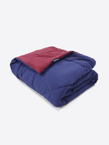 Image of Monte Carlo Polyester Comforter Double Bed | 200 GSM Lightweight & Reversible | Soft Quilt for Mild Winter | Easy Care All Season Comforter (Blue /Maroon) | 87 x 94 Inches