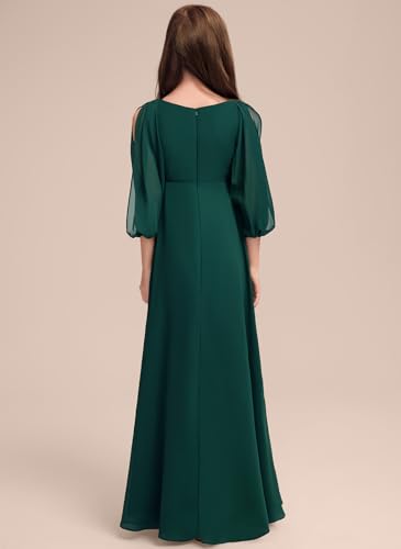 Junior Bridesmaid Dresses V-Neck Floor-Length Chiffon Flower Girl Dress for Teen Girls Party Pageant Gown2