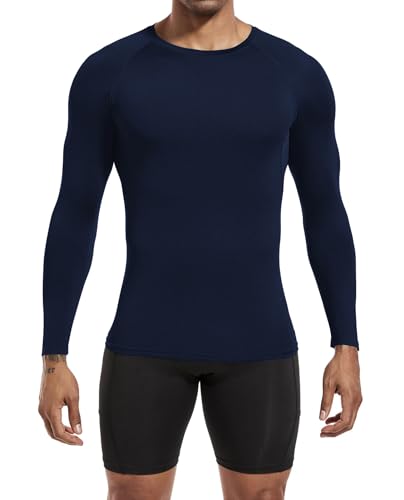 Men's Compression Shirts Long Sleeve Athletic T Shirt Workout Cool Dry Running Tops Gym Undershirts Baselayers 1/2 Pack2