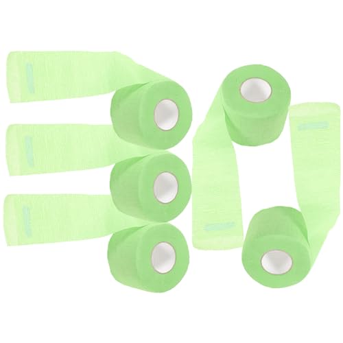 NOLITOY 5 Rollos Clíper Oropel Cortar El Pelo Tiras Para El Cuello Para Cortar El Cabello Tijera De Peluqueria Banda Para El Cuello De Salón Cortapelos Hombres Desteñir Tijeras Green Papel
