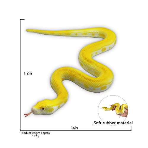 Gefälschte Schlangen Spielzeug Weiche Gummischlangenfigur Gartenschlange Vögel erschrecken Eichhörnchen Python Schlange Spielzeugfiguren Stressabbau Spielzeug Halloween Streich Requisiten (Python)