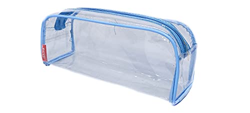 Image of iShine Multipurpose Travel Morning Zipper Pouch for Men and Women Transparent Medium (Pack of 1, Blue)