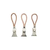 Meraki 308090001 Handtuchclips | Badzubehör aus Leder und Stahl | Entspannende Ästhetik mit dänischem Design, Brown, l: 5 cm, w: 1.5 cm