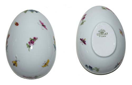 Limoges French Egg Trinket Box (Bugs and Buds)