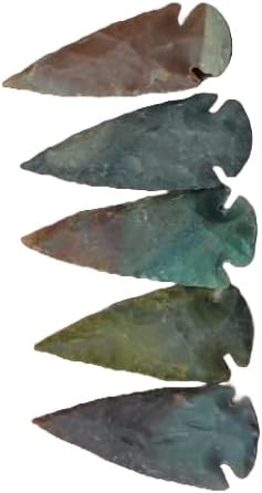 5 PCS ASSORT Agate Stone SPEARHEAD Arrowhead Point 2 1/2" - 3" #T-1345 Fast Free Supply