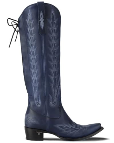 Lane Women's Lexington Knee High Corset Western Boot Snip Toe - LB0562T 8 1/2 M US Navy2