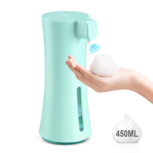 Preisvergleich Produktbild CHWARES Automatischer Seifenspender, berührungsloser Smart Foaming Seifenspender 450 ml, batteriebetriebener handfreier, elektrischer Seifenspender für die Badküche (grün)