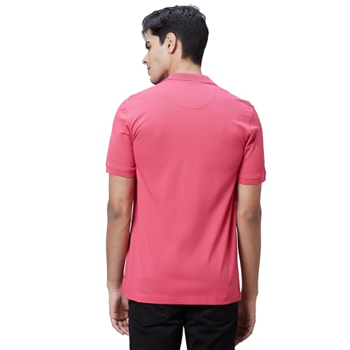Image of Park Avenue Slim Fit Pure Cotton Print Pattern Polo Neck Casual T-Shirt