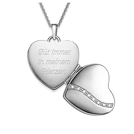 Amoonic FF03-22 SS92545 hjärta hänge silver foto amulett halsband hjärta halsband 925 silver lyxfodral hjärta hänge att öppna med kedja medaljong kärlek gåva hjärta foton bild