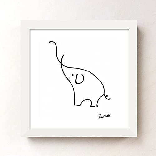 Amazon.co.jp: ピカソ 可愛いぞうの絵 正方形 フレーム付き ポスター