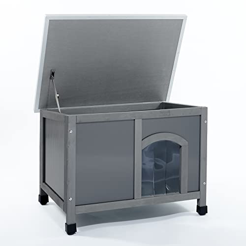 Feel Good Plastic Dog Kennel with Solid Wooden Frame Includes Lift Up Roof, Rain and Wind Protector Ideal For Mini Miniature Small Breed Puppys. - Image 3