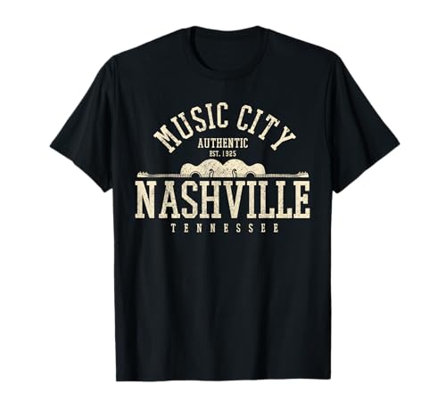 Nashville Tennessee Country Music City Guitar Gift Vintage T-Shirt