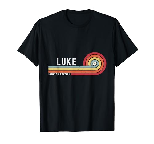 I Love Luke Personalizado Retro Sunset Primer Nombre Camiseta