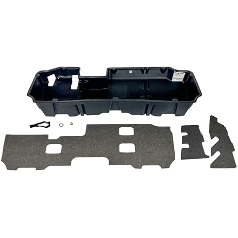 DU-HA Under Seat Storage fits 19-24 Chevy Silverado/GMC Sierra Light Duty Crew Cab & 20-24 Heavy Duty Crew Cab New Body Style | Black Heavy-Duty Back Seat Organizer | 10400 Cover