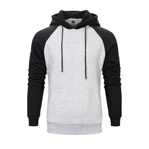 Pullover Hoodie Herren Casual Kordelzug Kapuzen-Sweatshirt Patchwork Farbe Kleidung Top Stretchy Winddicht Pullover Loose Fit Hooded Sportwear Leichte Atmungsaktive Trainingsanzug Top, grau, 3XL Pullover Hoodie Herren Casual Kordelzug Kapuzen-Sweatshirt Patchwork Farbe Kleidung Top Stretchy Winddicht Pullover Loose Fit Hooded Sportwear Leichte Atmungsaktive Trainingsanzug Top, grau, 3XL