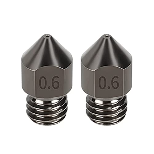 xzbnwuviei 2 Stück/Set MK8 MK7 gehärtete Stahldüsen für Ender 3 Pro 1,75 mm M6 Gewinde Extruder 3D-Drucker Stahldüse Ender 3 3 Pro M6 Gewinde Cover