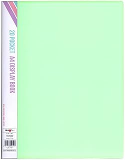 A4 Display Book 20 Pocket Document Presentation Folder Wallet Book Pastel Colours (Lilac Purple)
