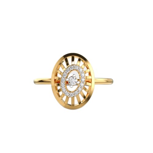Bague moissanite ronde en argent plaqué or pour sublimer vos tenues de soirée femme
