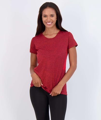 Image of Real Essentials 5 Pack: Women's Dry Fit Tech Stretch Short-Sleeve Crew Neck Athletic T-Shirt Available in Plus Size Set Medium