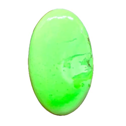 Chrysoprase citron cabochon 47x27x5mm - Pierre gemme ovale pour créateurs DIY