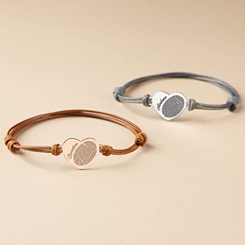 Thumbprint Bracelet Memorial, Fingerprint Jewelry, Mom Jewelry Gift, Sympathy Gift for Loss of Mom, 925 Sterling Silver, 18K Gold Plated2