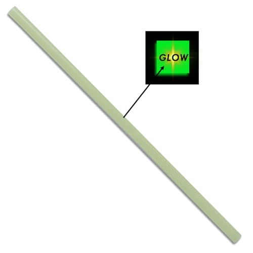 Embrite Glow in The Dark Rod Stock - (Green) - 7.50 x 0.250 Inch Composite Material for Knife Handles, Crafts, Makers - Long Charge Resin - Water Resistant - Easy Cut, Sand, Polish