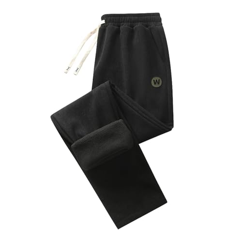 Men's Casual Corduroy Pants Elastic Waist Drawstring Baggy Sweatpants Loose Fit Fleece Pants Warm Solid Trousers2