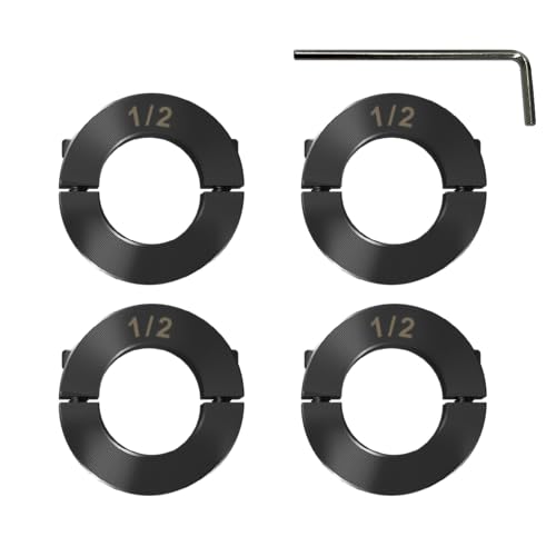 Shaft Collar Carbon Steel Material Double Split Set Screw Suitable for Machinery and Industrial Use (4, 1/2'')