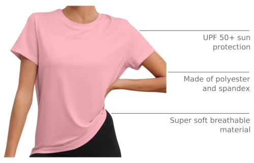 Image of KevaMolly Workout Tops for Women UPF50+ Breathable Loose Fit Yoga T Shirts Short Sleeve Running Gym Athletic Tee Top