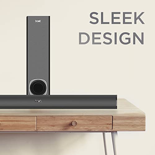 Image of boAt Aavante Bar 1200N Bluetooth Soundbar with 100W RMS Signature Sound, 2.1 Channel, Multi-Compatibility Modes, Wired Subwoofer, EQ Controls & Master Remote Control(Premium Black)