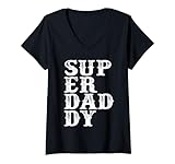superdaddy - maglietta con scritta papà, regalo per la festa del papà maglietta con collo a v