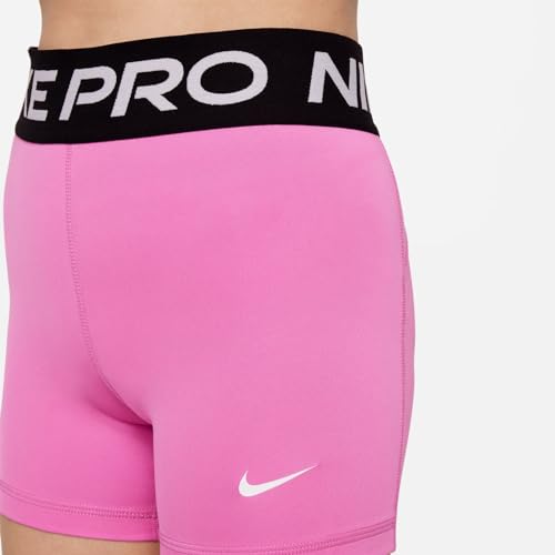 Image of Nike Girls' Pro Shorts (Little Big Kid), Playful Pink /Black /White