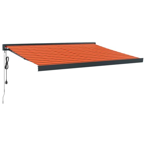 Willood Markise Motorisierte Gelenkarmmarkise Markise Garten Terrasse Balkon 300 x 250 cm Orange und Schwarz
