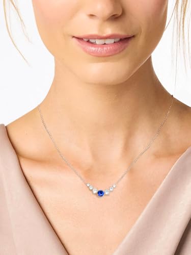 FWM 7 Stones Moissanite/Sapphire/Ruby/Emerald Necklace for Women, 2.80/1.62 Carat Pendant Necklace, Solid 925 Sterling Silver, Anniversary Romantic Gift for Her, Birthday Gifts for Mom Wife Daughter2