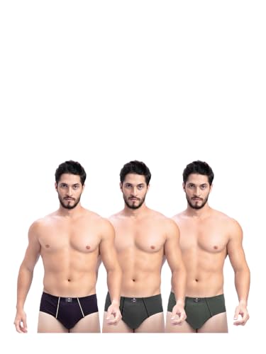 Image of Milton Mens Pure Cotton Solid Briefs with Inner Elastic|Premium Soft Breathable Underwear for Men|Comfort-Fit Waistband for All-Day Wear|Multi-Color, Color Name May Vary as per Availability|Pack of 3